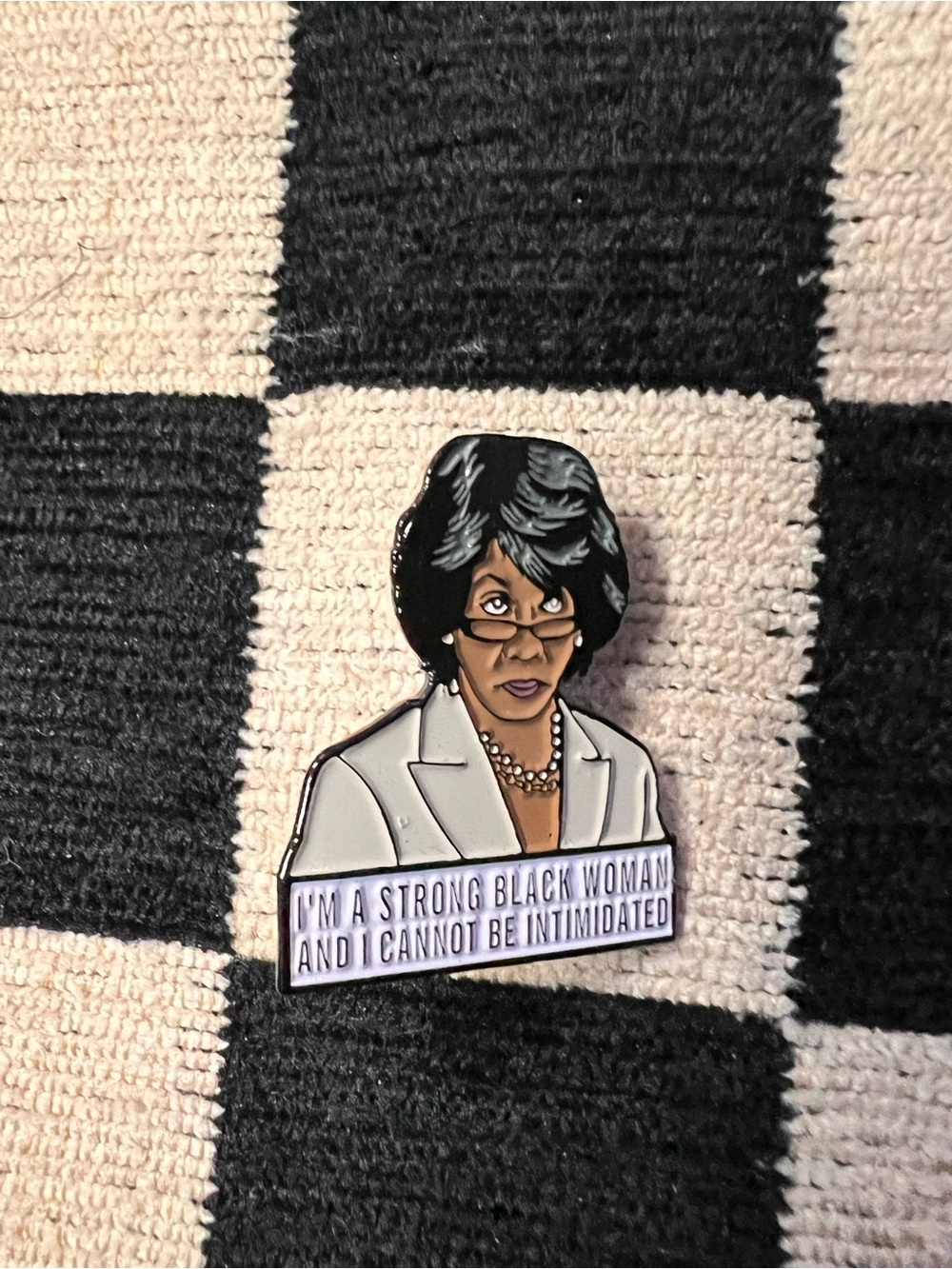 Maxine Waters “Strong Black Woman” Brooch Pin | Statement Enamel Pin